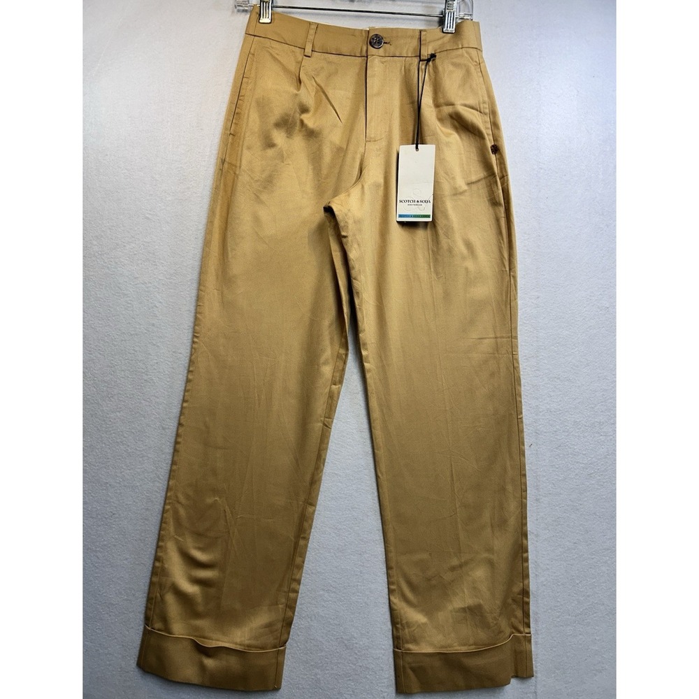 Scotch & Soda Amsterdam Twill Chino Pants Tan Regular Fit Straight 14 NWT